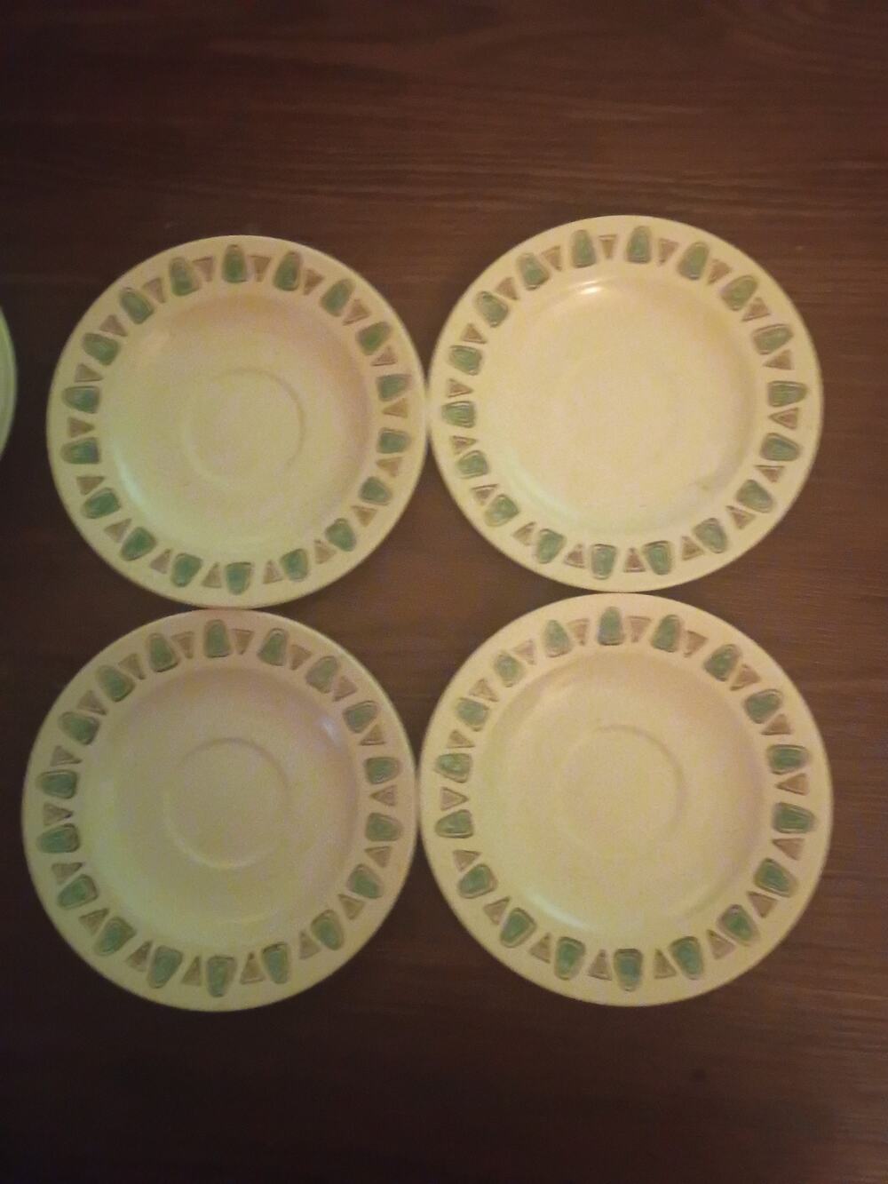 Metlox Poppytrail Navajo Lot Of 4 Saucers. 6.25 Diameter